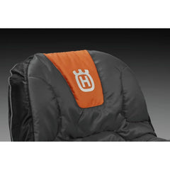 Husqvarna seat cover installed on tractor demonstrating improved comfort and fit