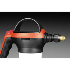 Husqvarna handle pump detail for quick pressurization and easy use
