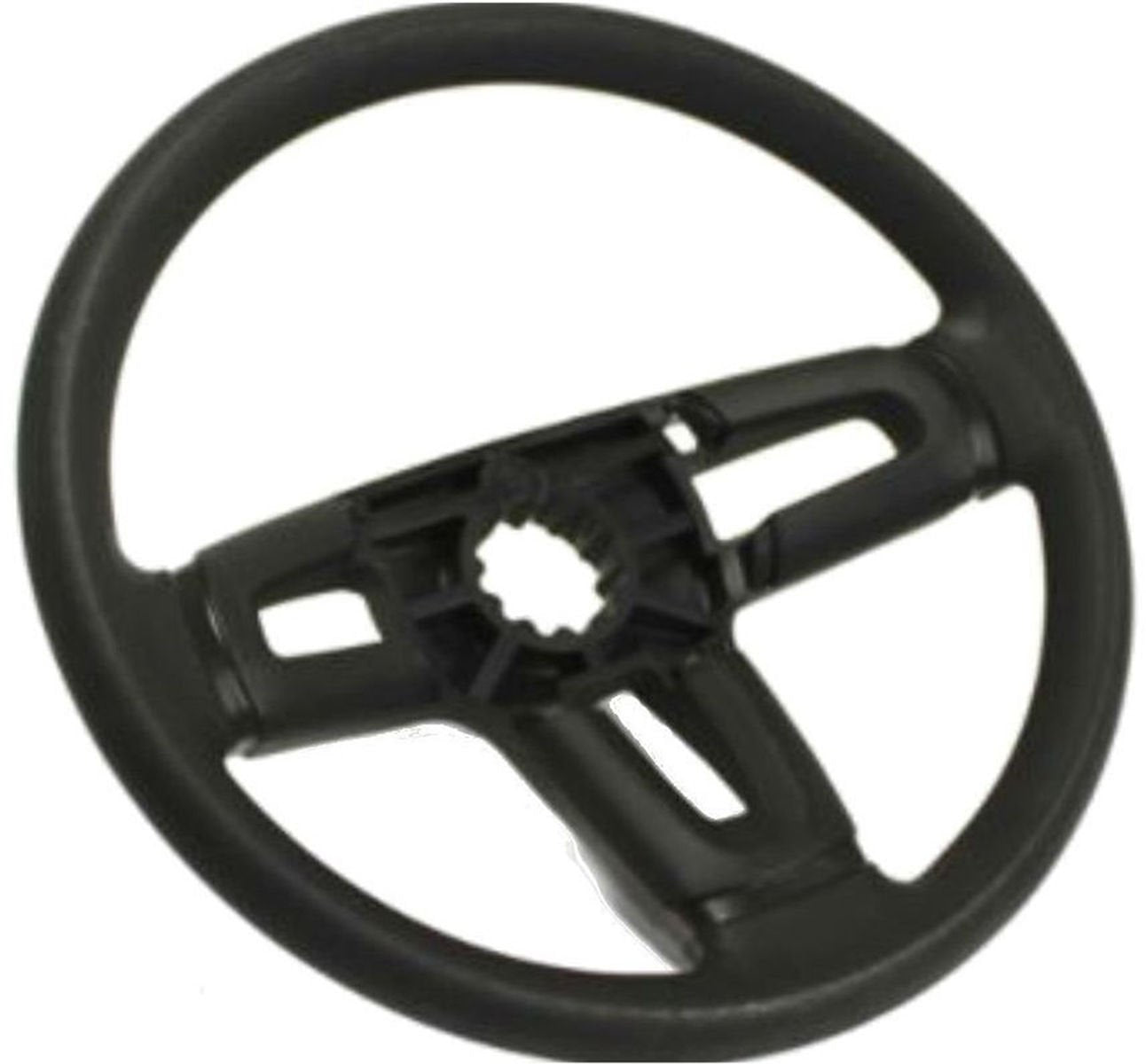 Husqvarna steering wheel installed on a lawn tractor demonstrating restored steering