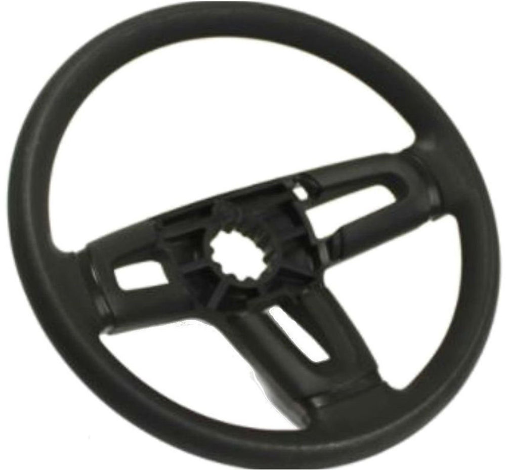 Husqvarna steering wheel installed on a lawn tractor demonstrating restored steering