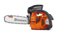 Husqvarna T435 front profile showing compact saw and balanced stance for easy handling
