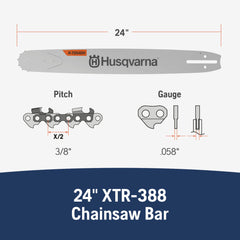 Husqvarna close-up of hardened rail detail showing wear resistance and precision fit