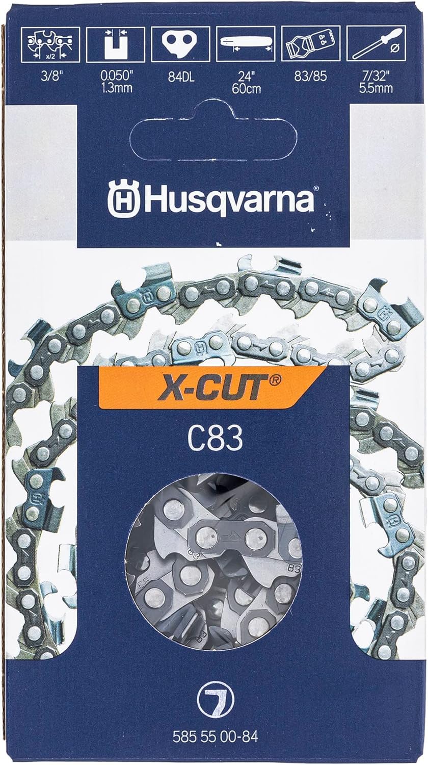 Husqvarna X-CUT close-up of full-chisel cutters highlighting sharp edges for faster cuts