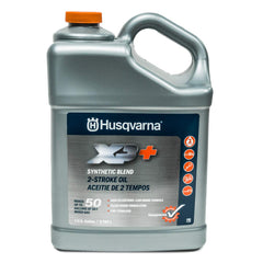 Husqvarna XP+ gallon front label showing certification and benefits