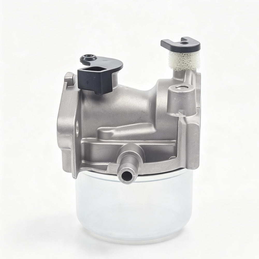 Hutdkte carburetor accessory kit laid out including gaskets primer bulb and spark plug for convenience