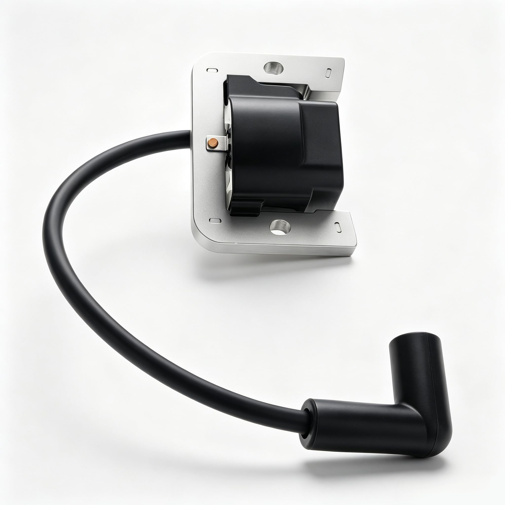 Hutdkte ignition coil beside ruler showing compact size for easy replacement