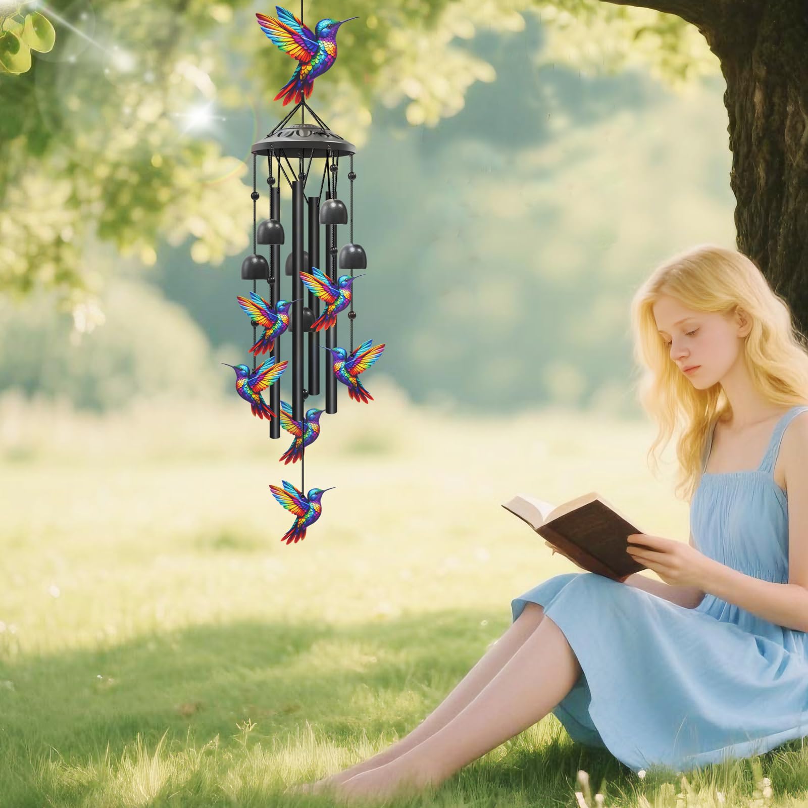 HUVNSOCH chime displayed in garden to enhance outdoor decor and serenity