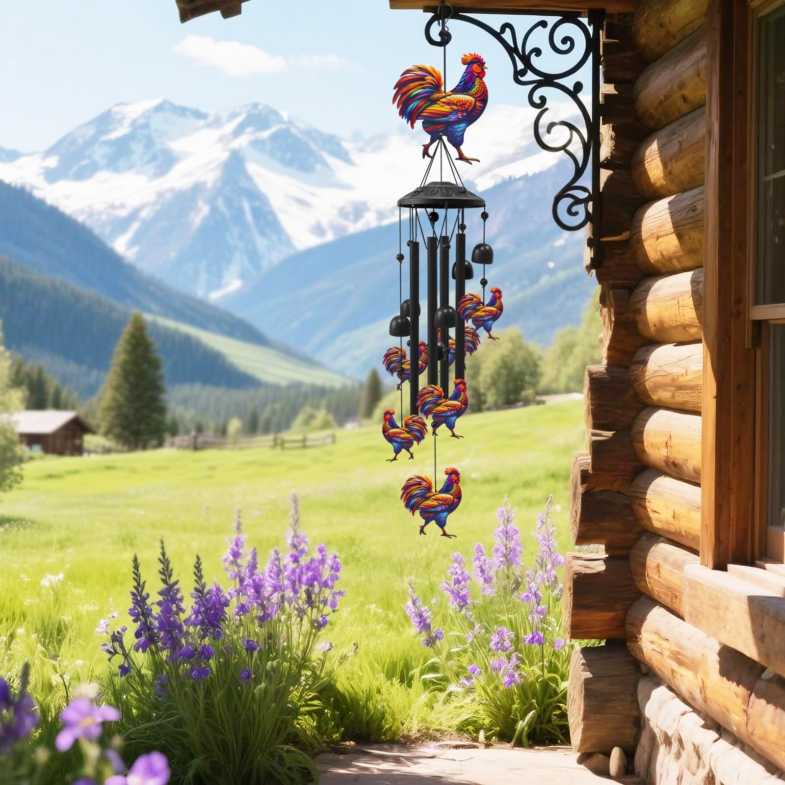 HUVNSOCH wind chime displayed on porch creating a peaceful, melodic outdoor atmosphere