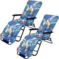 Huwena front view of floral chaise cushion showing full-length comfort