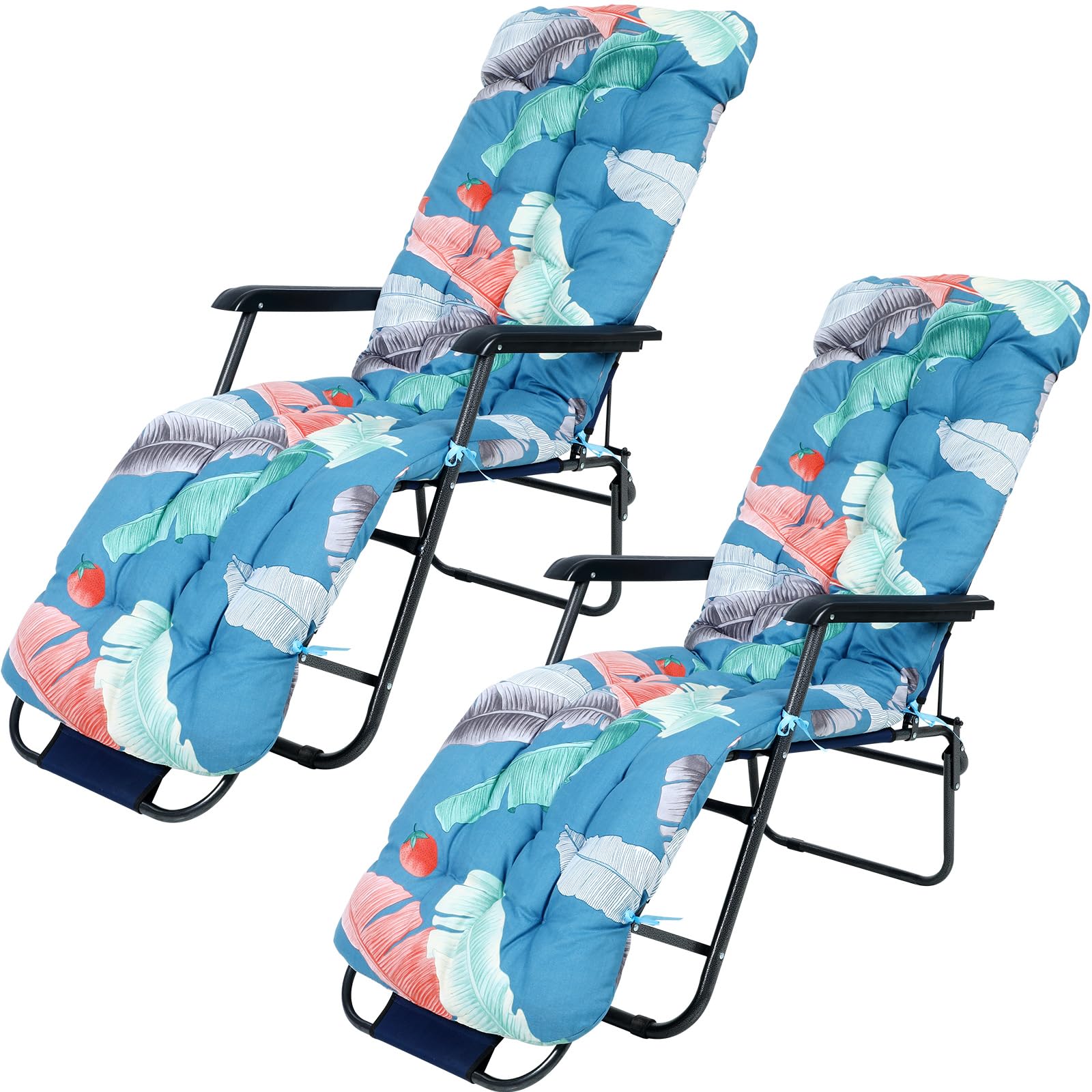 Huwena front view of two floral lounge cushions showing full-length coverage and style benefit