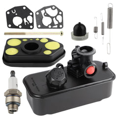 HUZTL front view of full carburetor fuel tank air cleaner kit showing all parts