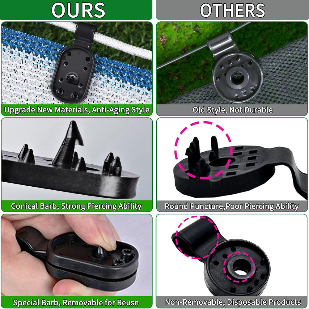 HVECT close-up of clip jaws showing textured grip for secure mesh attachment