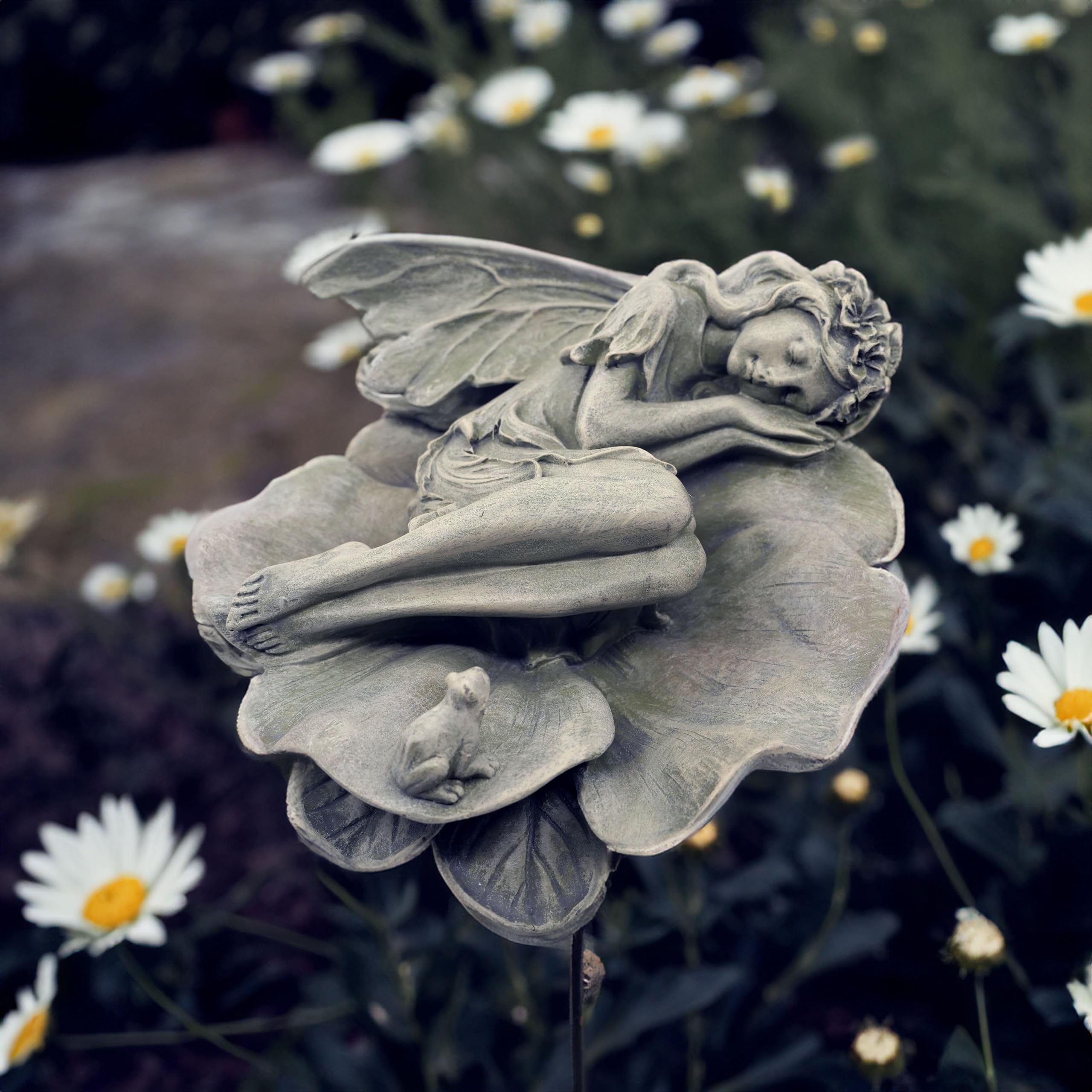 hvfun angel front view shows serene design and durable resin benefit