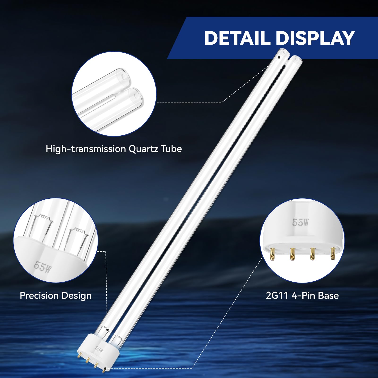 HWEIUA retail package with two bulbs offering ready spare replacement