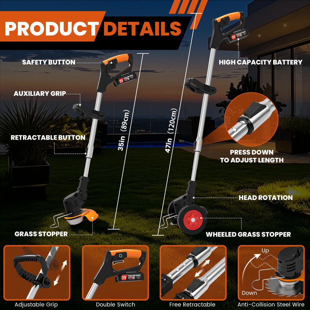 HWLANTU adjustable shaft extended to show telescopic reach and comfortable posture benefits