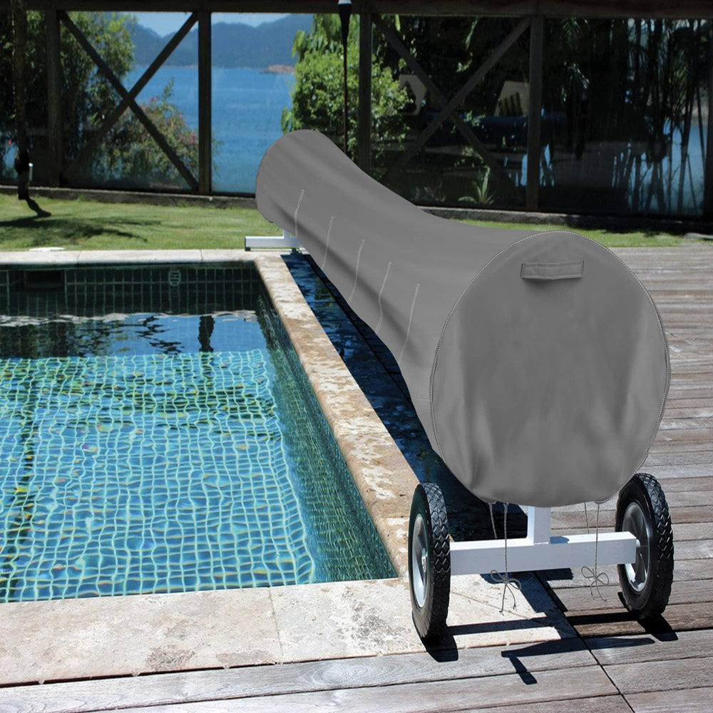 HWmatyCover shedding water during rainfall to keep reel dry and protected