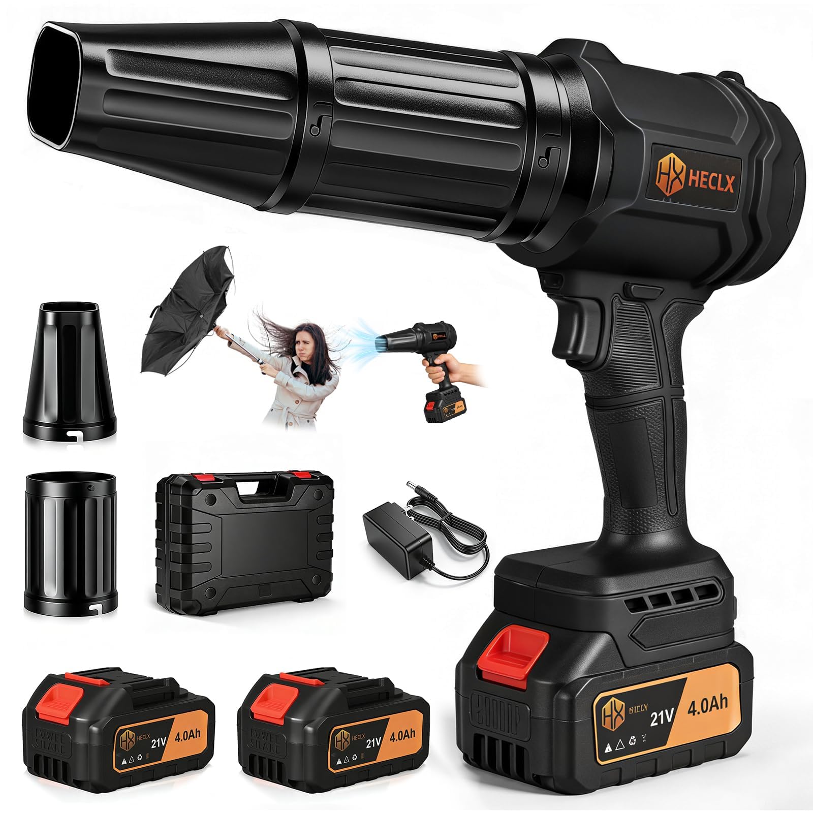 HX HECLX front view of blower showing compact design and easy grip benefit