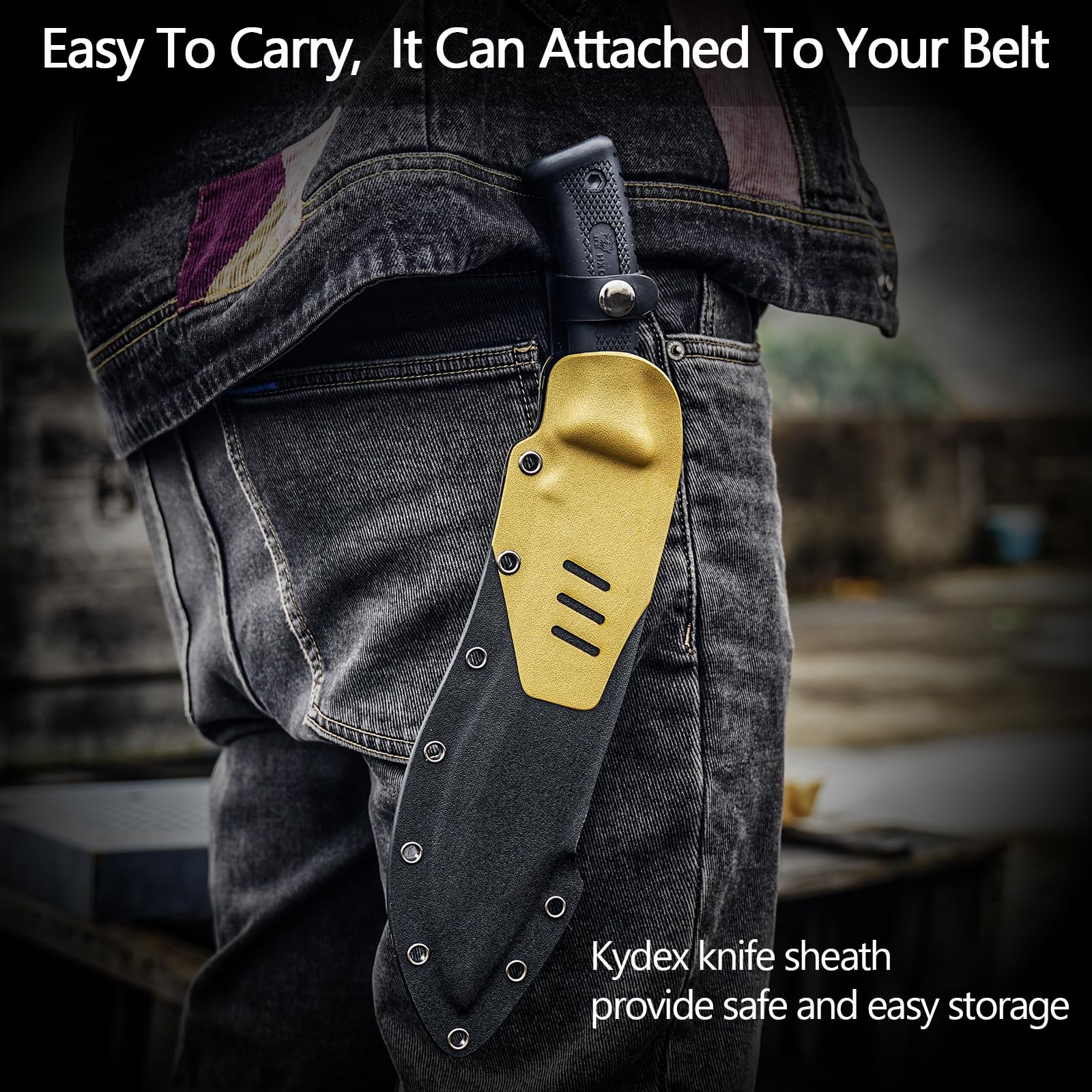 HX OUTDOORS Kydex sheath with belt attachment for secure hands-free carry