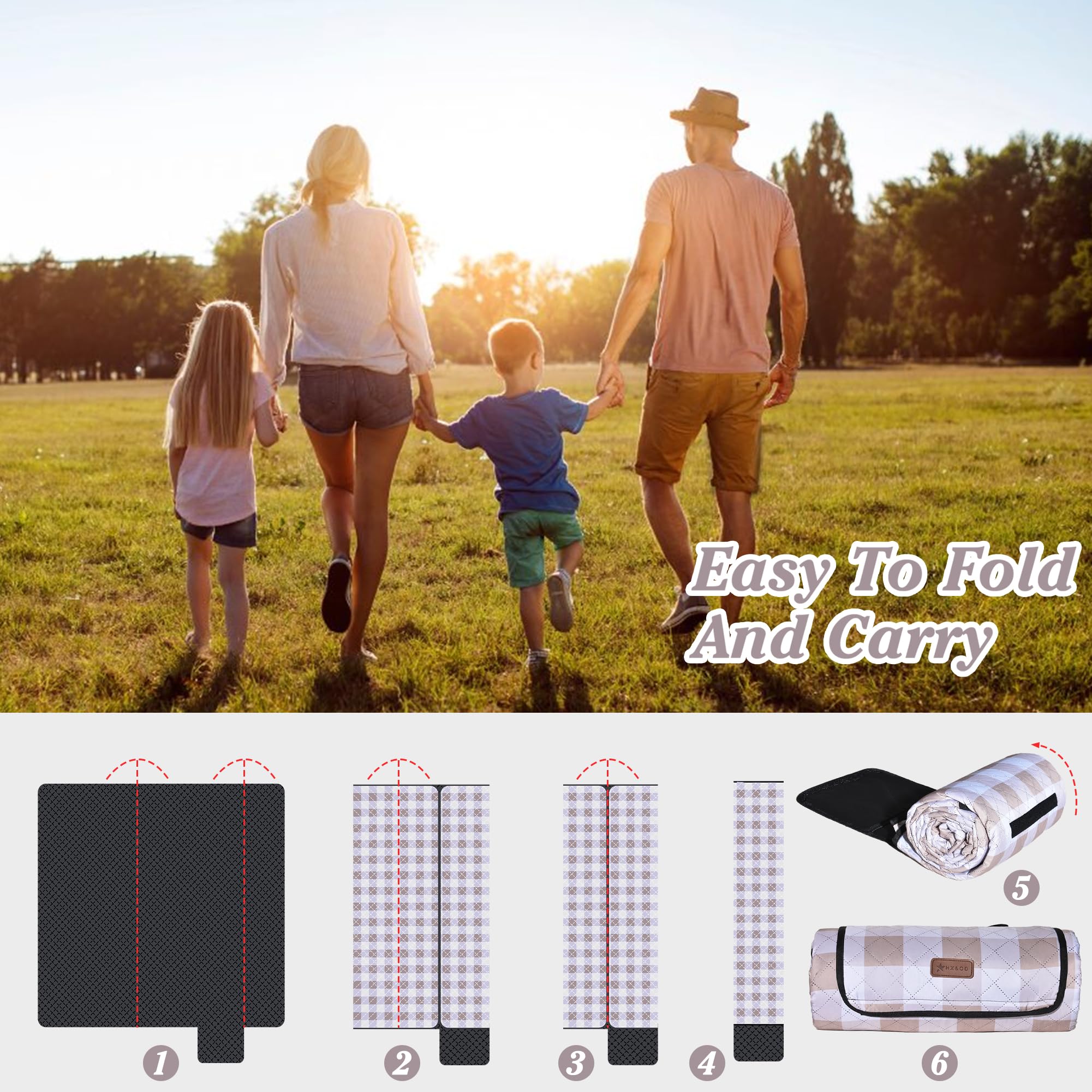 HX&OD couple on blanket in park showing comfort and easy setup