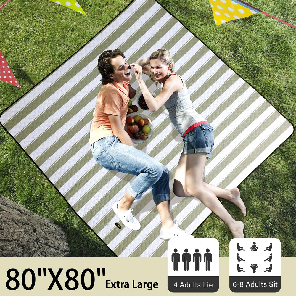 HX&OD folded blanket secured by carry strap for easy transport