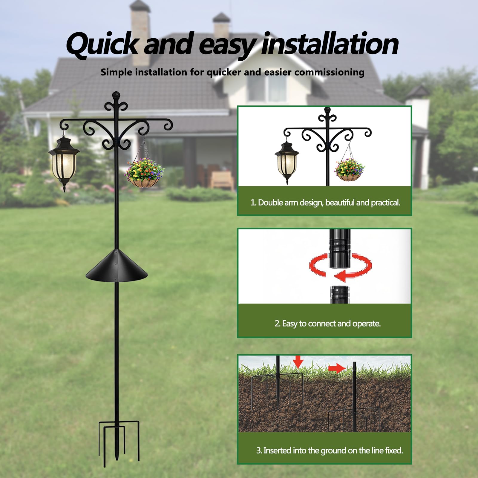 HXYQMMY Luzbirba installed in garden boosting vertical interest and bird visits