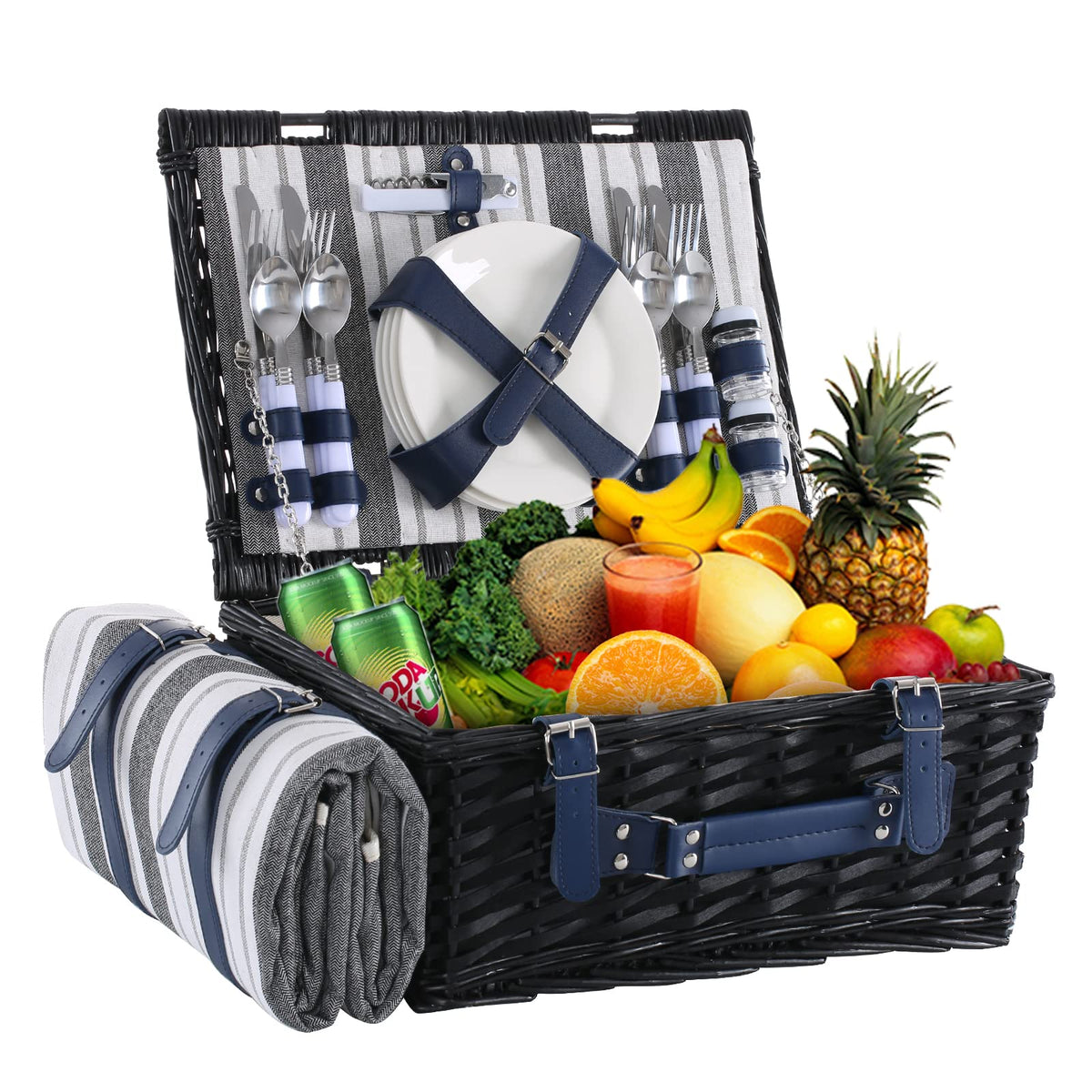 HYBDAMAI front-facing wicker basket showing classic style and organized storage benefit