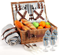 HYBDAMAI front view of wicker hamper showing compact ready-to-go design