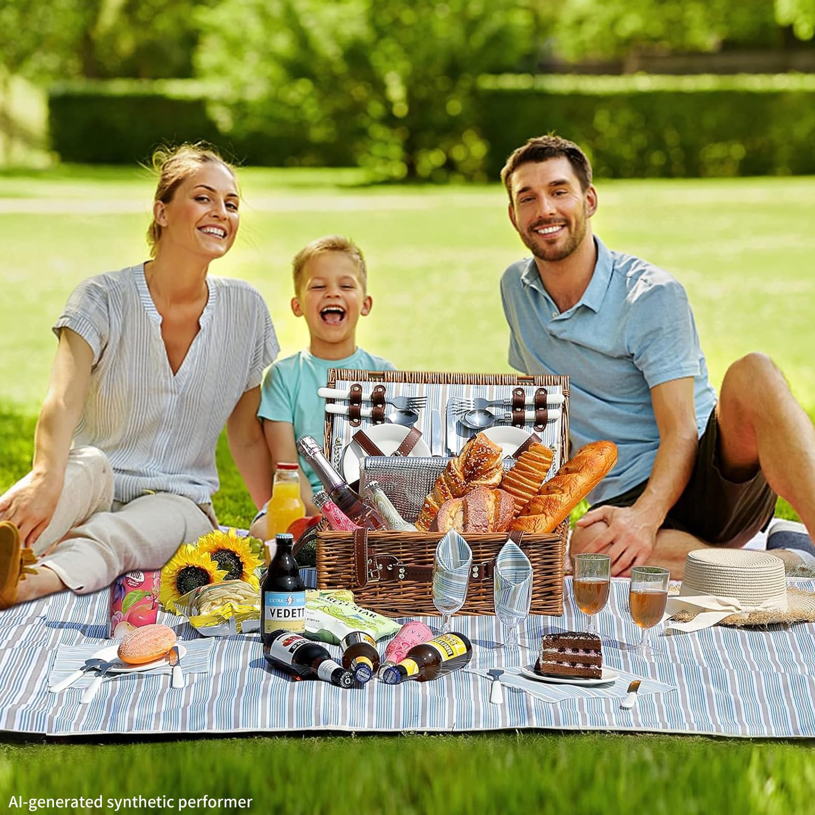 HYBDAMAI lifestyle beach picnic setup showing complete set ready for outdoor use