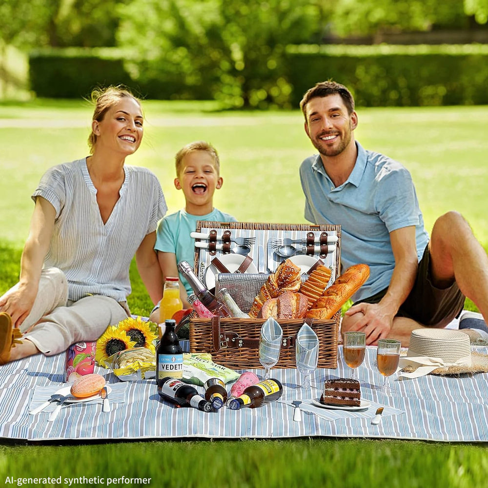 HYBDAMAI lifestyle beach picnic setup showing complete set ready for outdoor use
