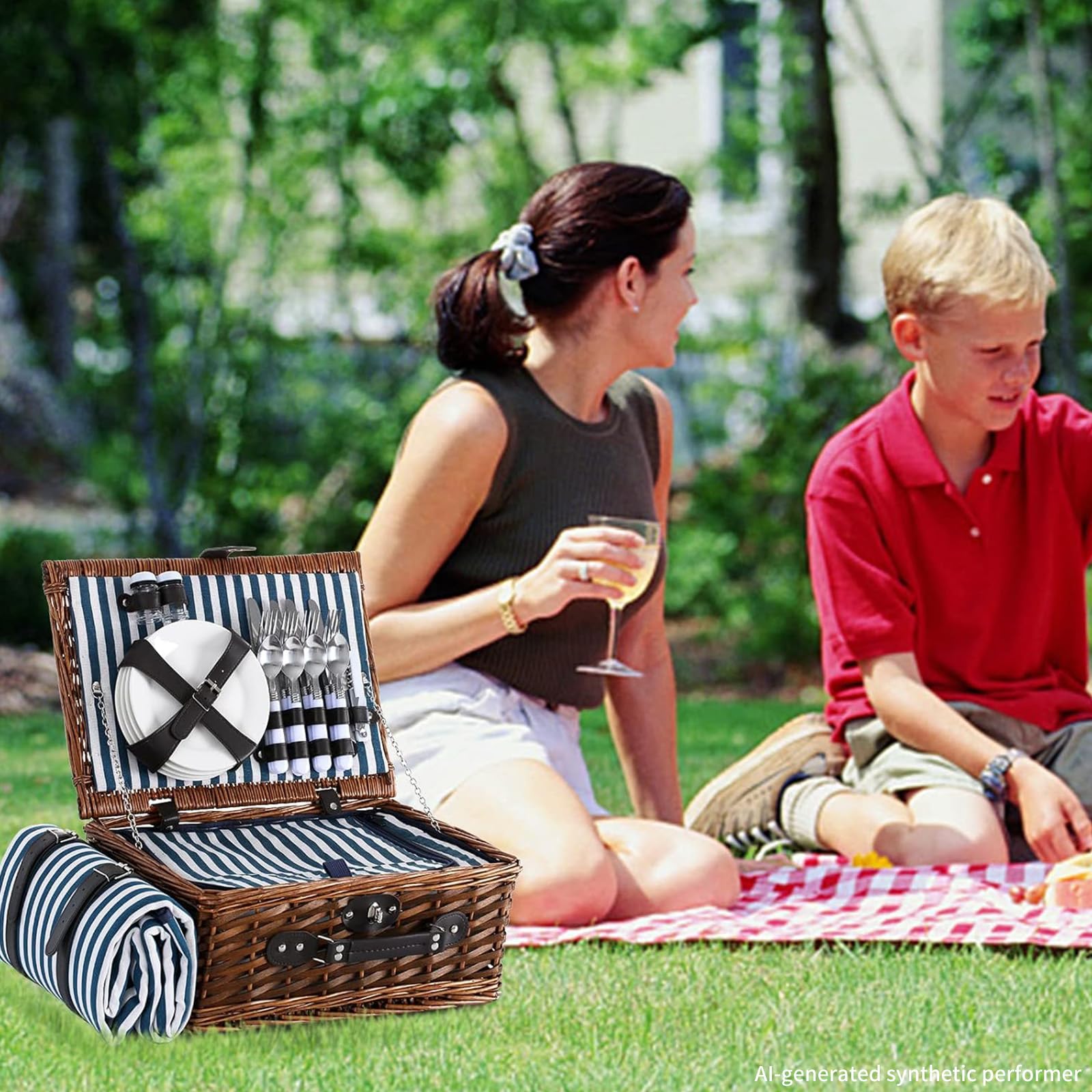 HYBDAMAI lifestyle shot at park picnic illustrating ready-to-use outdoor dining