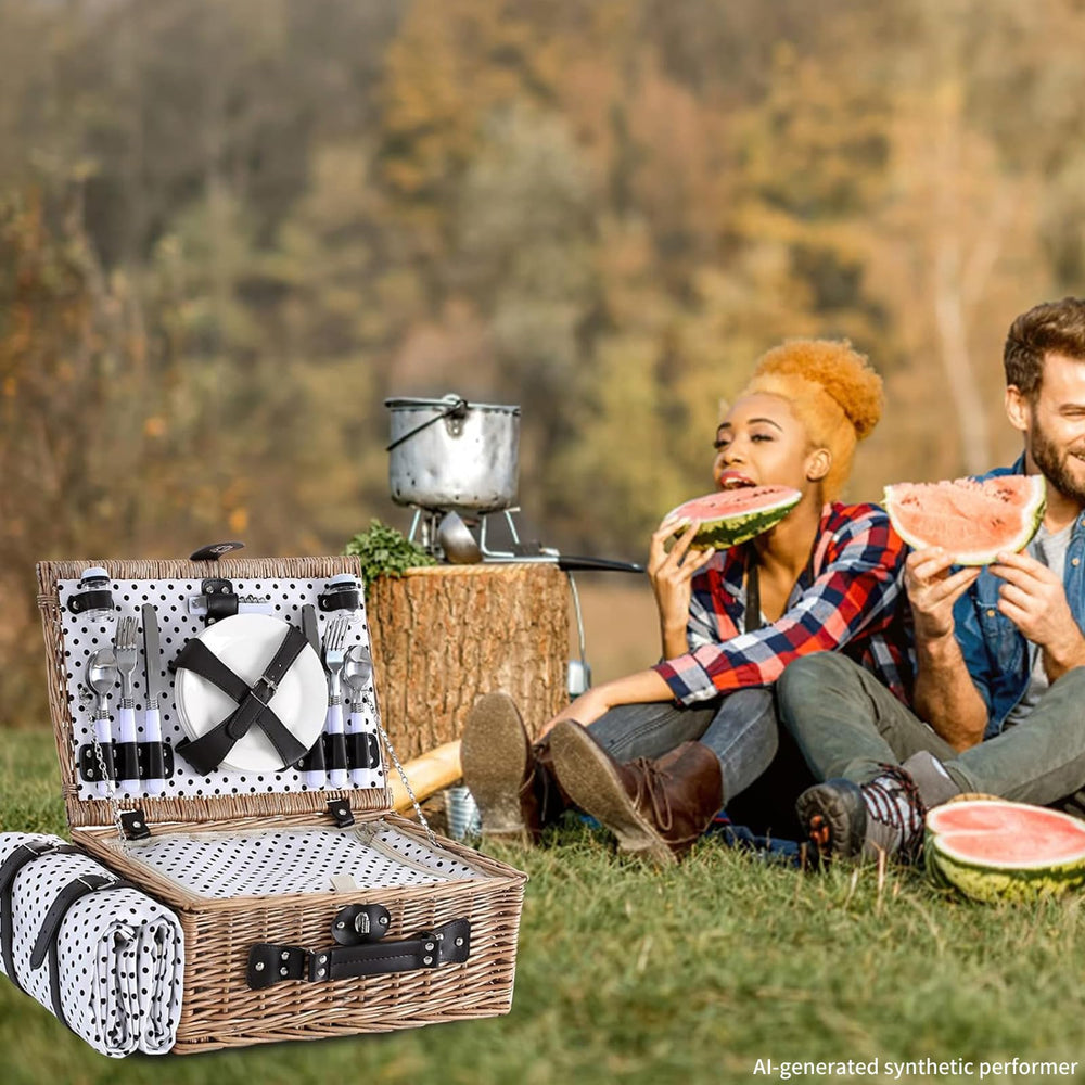 HYBDAMAI basket next to backpack showing compact size and easy-trunk storage benefit