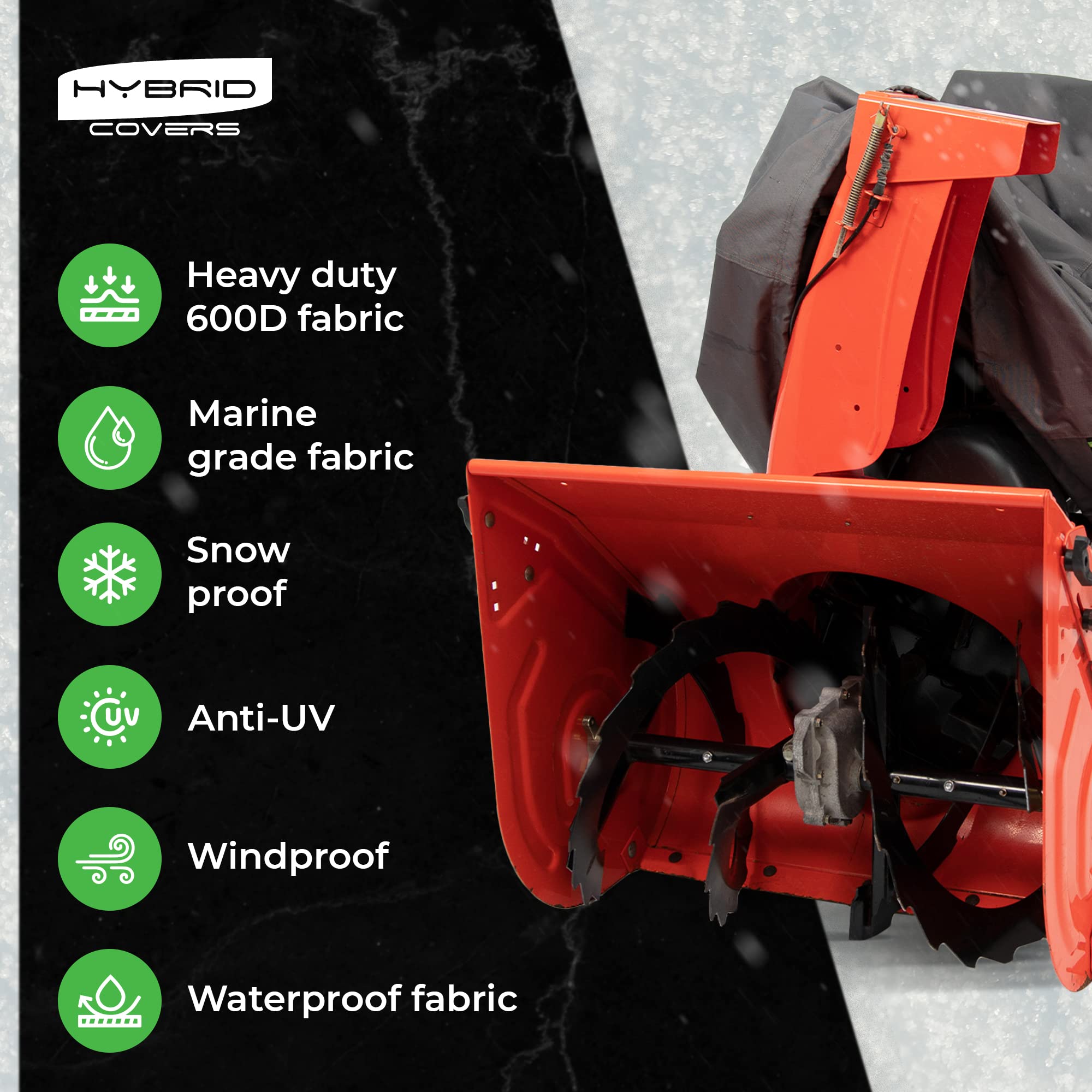 Hybrid Covers buckle and strap detail demonstrating windproof security