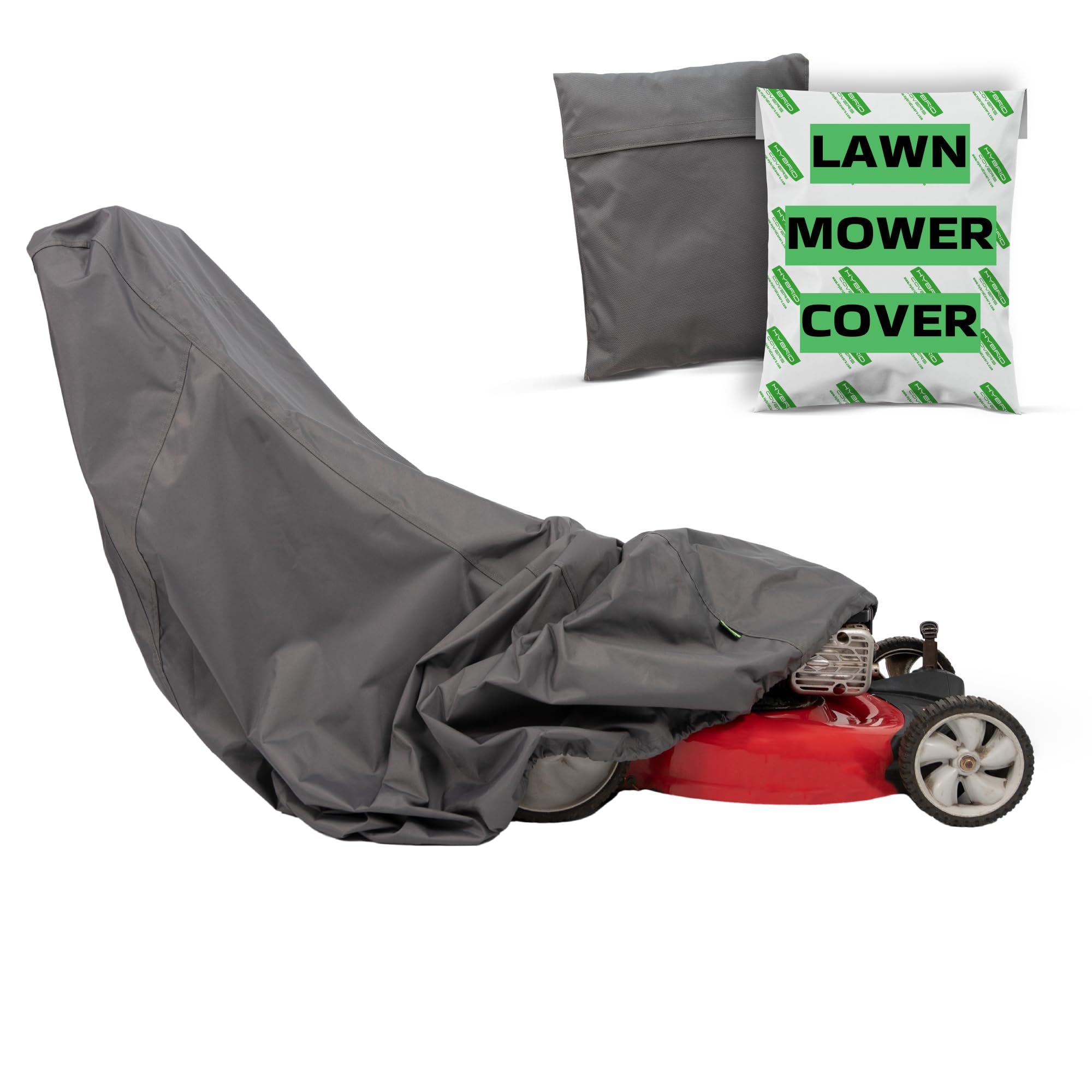 Hybrid Covers front view showing full mower protection and weather resistance