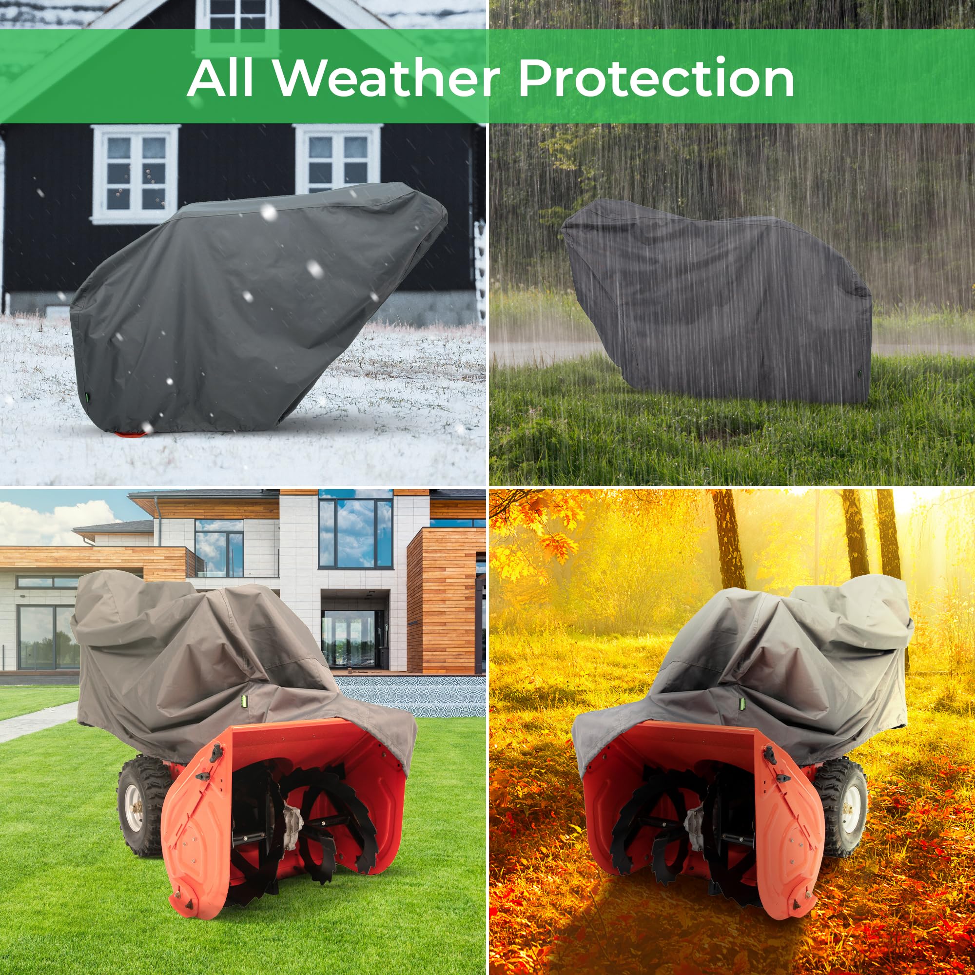 Hybrid Covers side view on two-stage snowblower showing complete protection