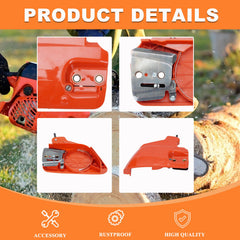 Hyceker clutch cover installed on Echo chainsaw demonstrating restored chain brake function