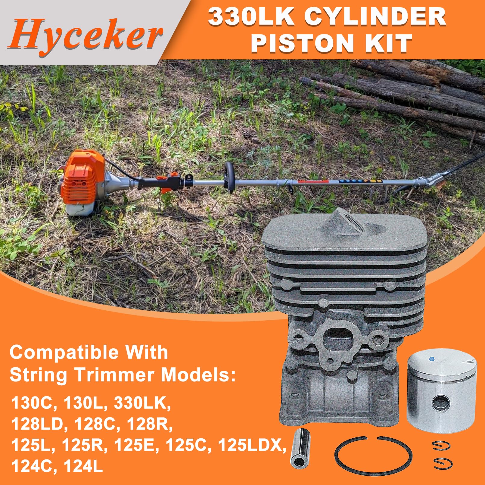 Hyceker close-up of piston showing rings and diameter for reliable compression restoration