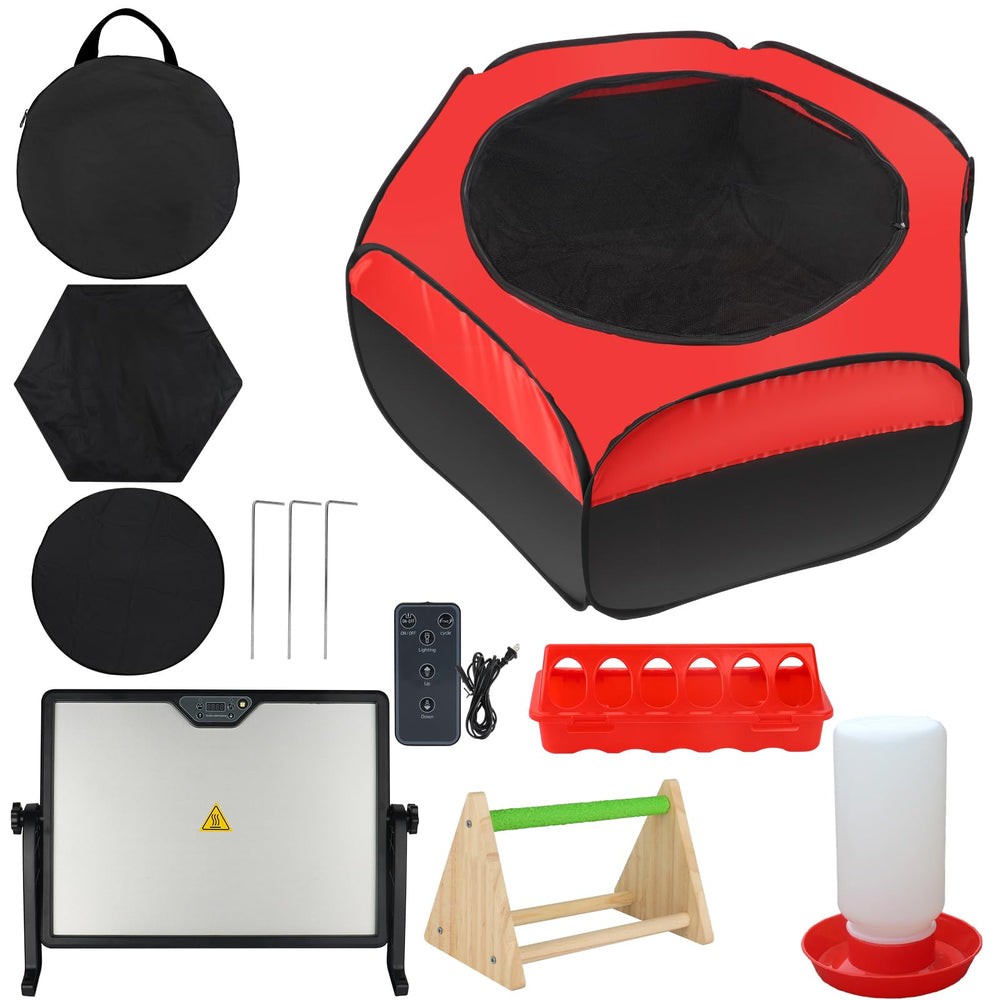 Hydralis brooder full setup showing heater and accessories for safe chick rearing