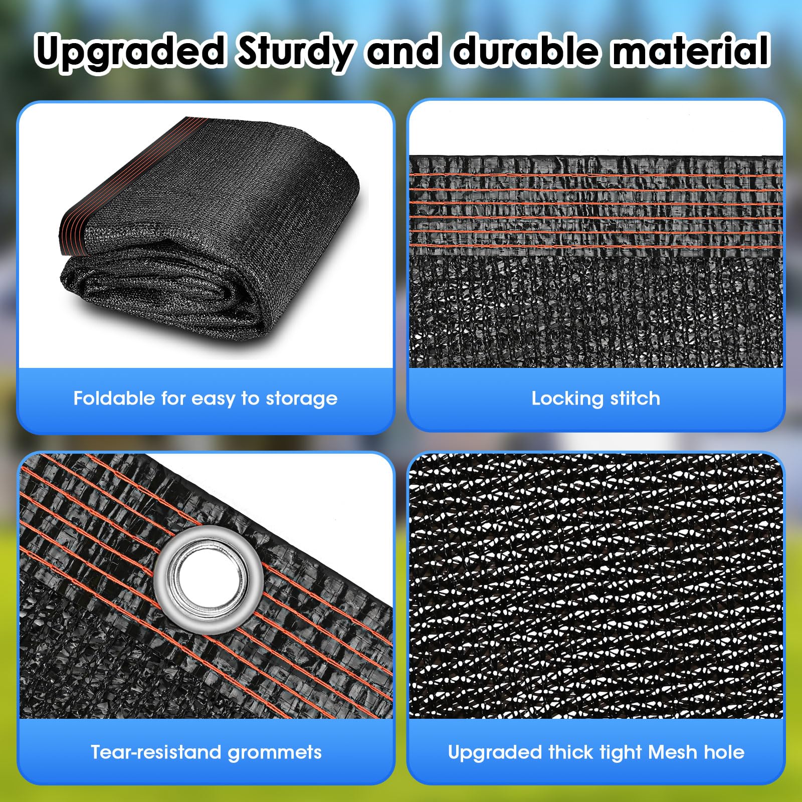 Hydream reinforced edge with tie rope detail showing secure fit and wind resistance