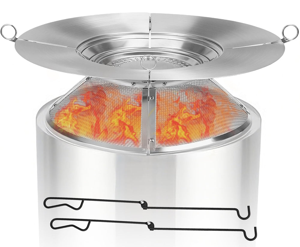 Hydream front view installed on Solo Stove Bonfire shows safer spark containment and wider warmth