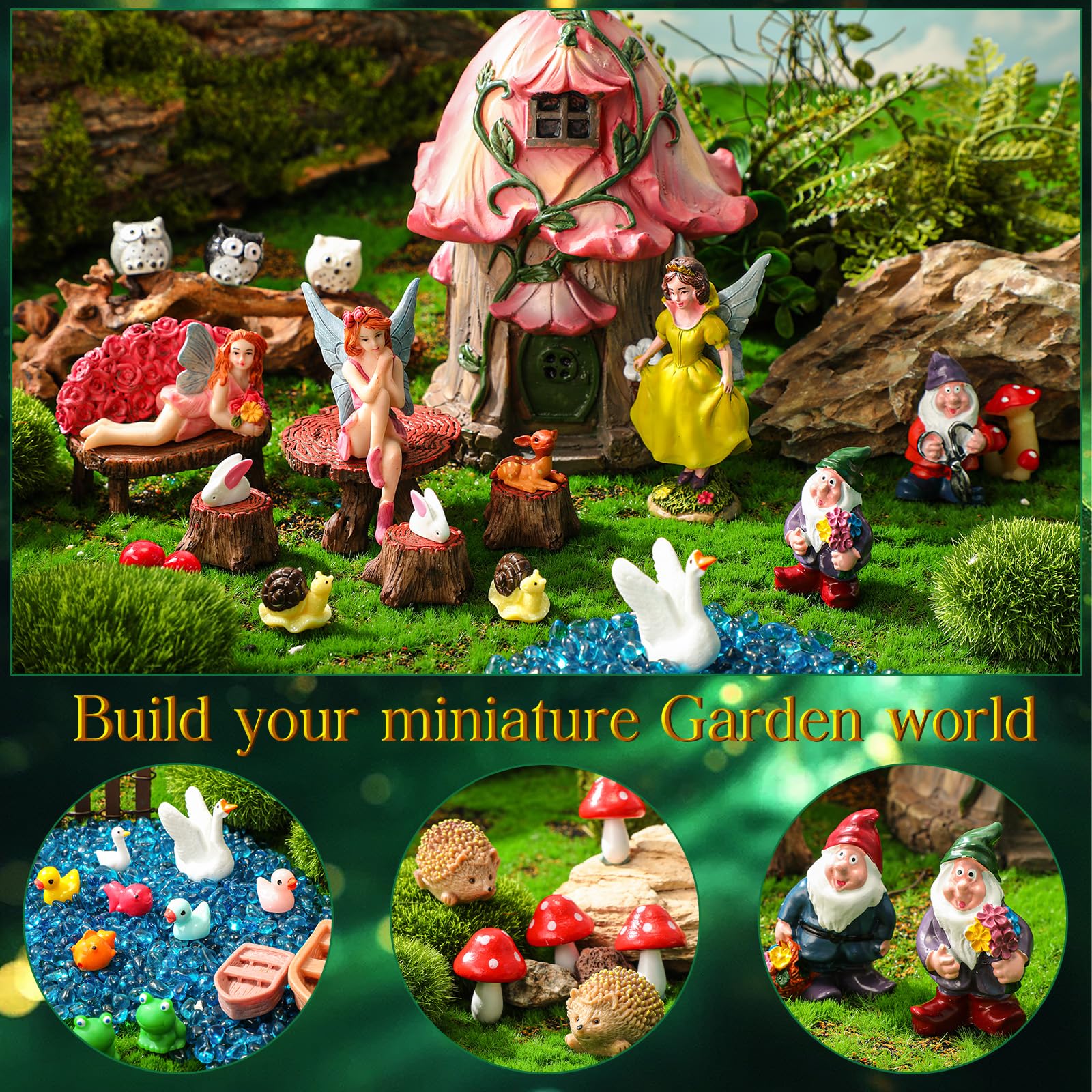 HyDren terrarium setup scale with figures sized for indoor plant scenes