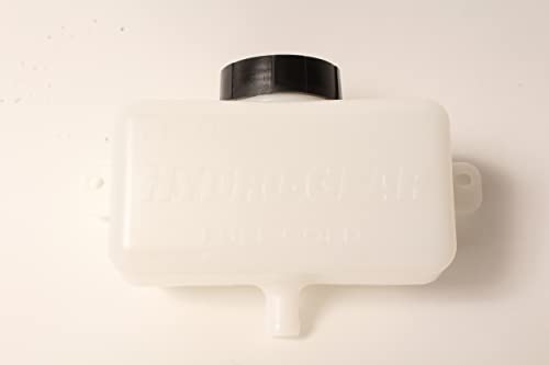 Hydro-Gear expansion tank installed on mower illustrating OEM fit and easy replacement