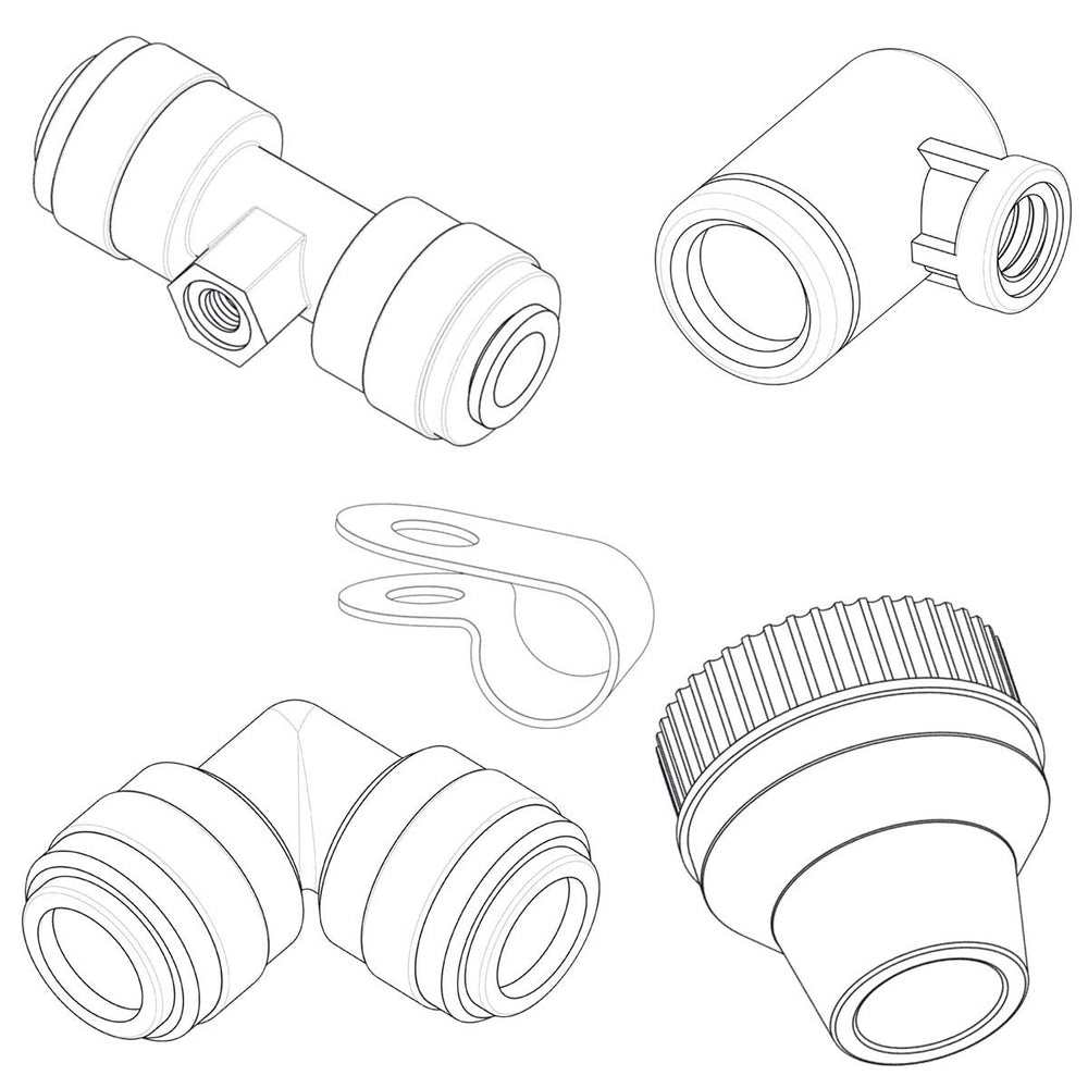 Hydrobreeze garden hose connector and 3/4 inch adaptor for tool-free hookup