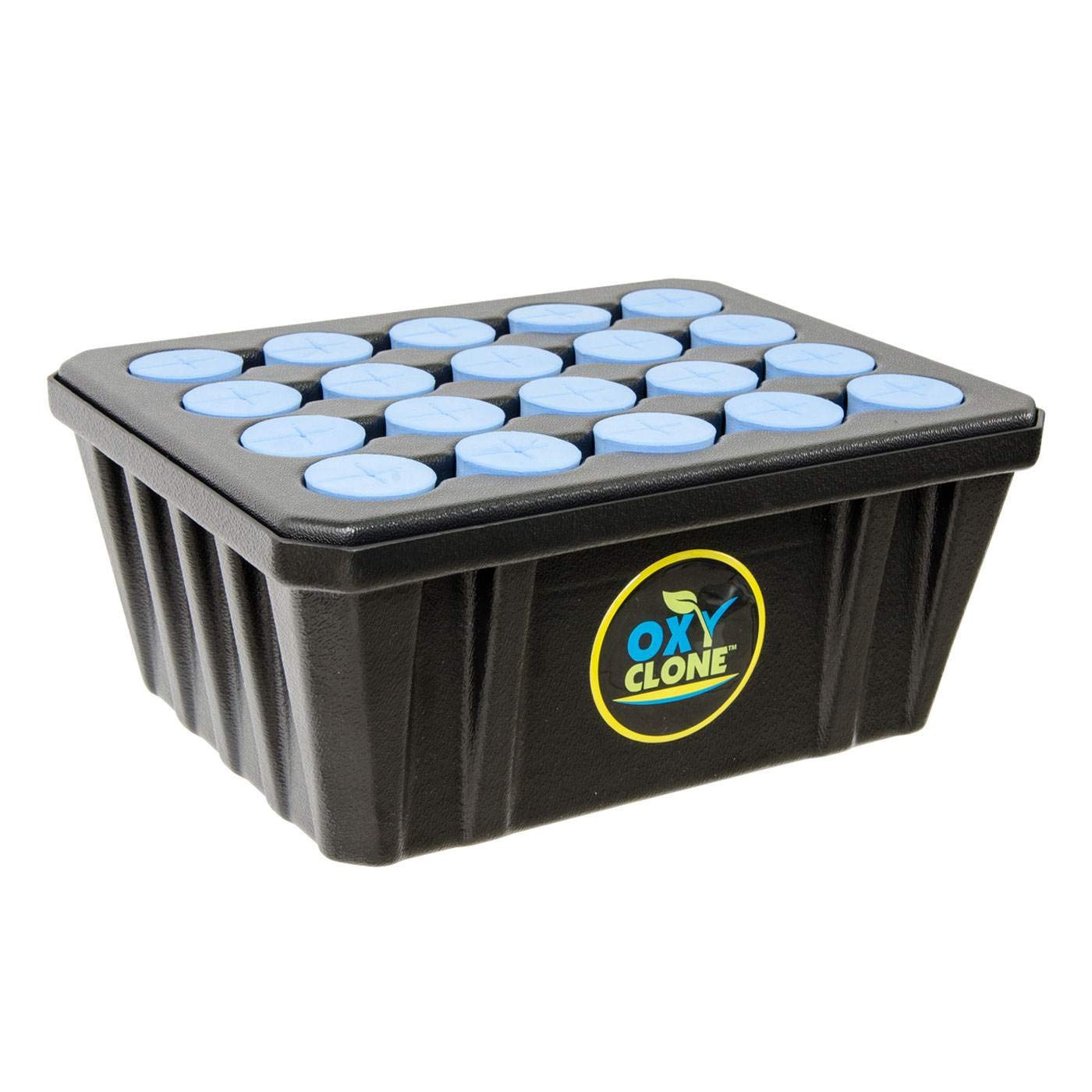 Hydrofarm Oxyclone OX20SYS front view showing reservoir and lid, clear organization benefit