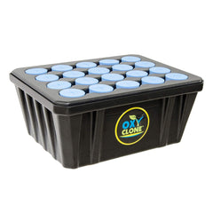 Hydrofarm Oxyclone OX20SYS front view showing reservoir and lid, clear organization benefit