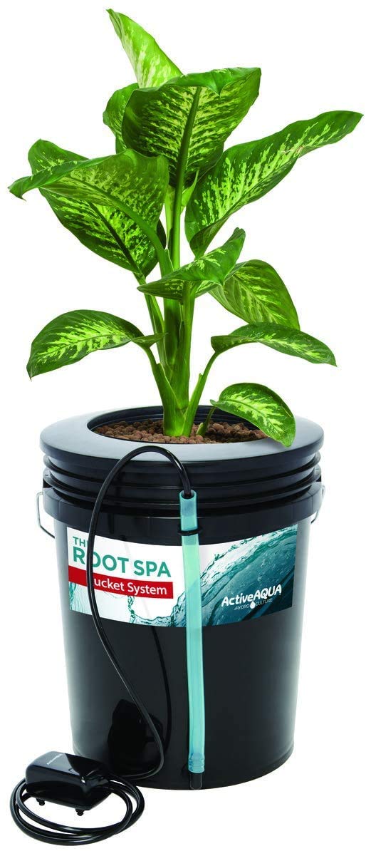 Hydrofarm Root Spa lid with net pot installed, demonstrates secure plant support