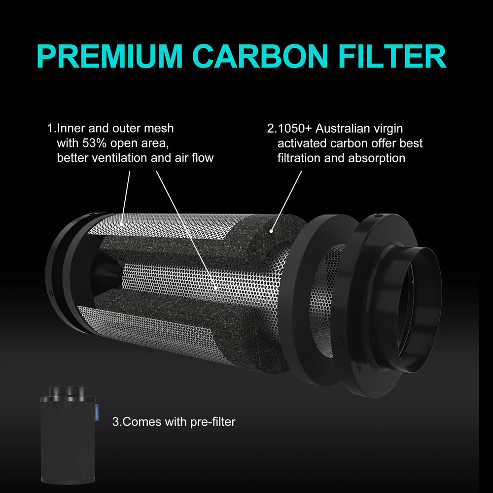 HYDROWE close-up of cloth pre-filter highlighting dust protection and longer carbon life