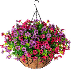 HyeFlora front view hanging basket showing colorful flowers and immediate curb appeal