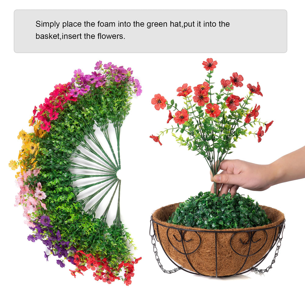 HyeFlora hanging basket on porch illustrating year-round decoration and low maintenance