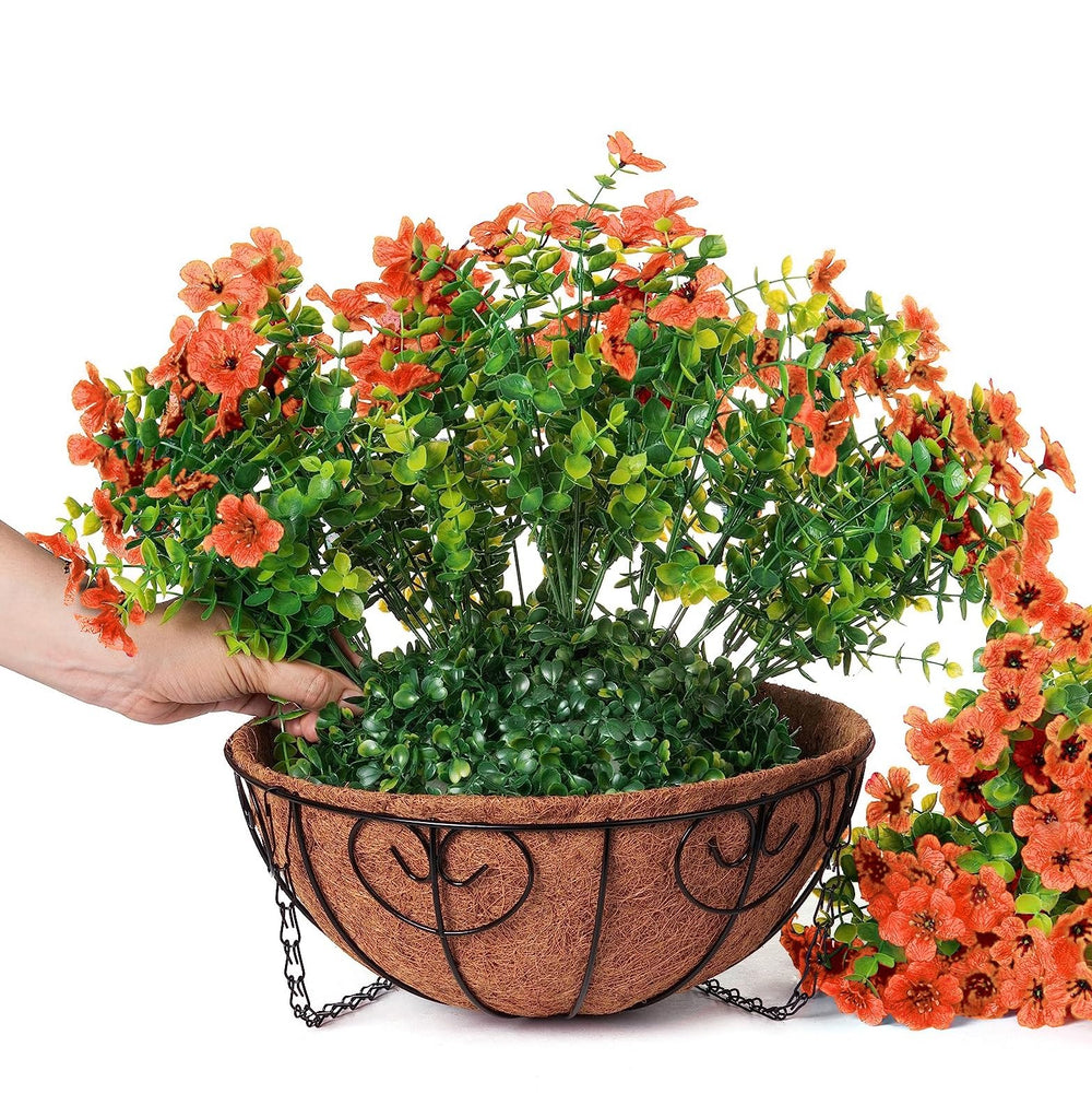 HyeFlora styled on a porch with pumpkins showing easy seasonal decoration benefit