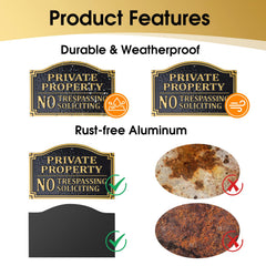 HYF DESIGN sign edge showing 0.2 inch aluminum thickness for long-lasting durability